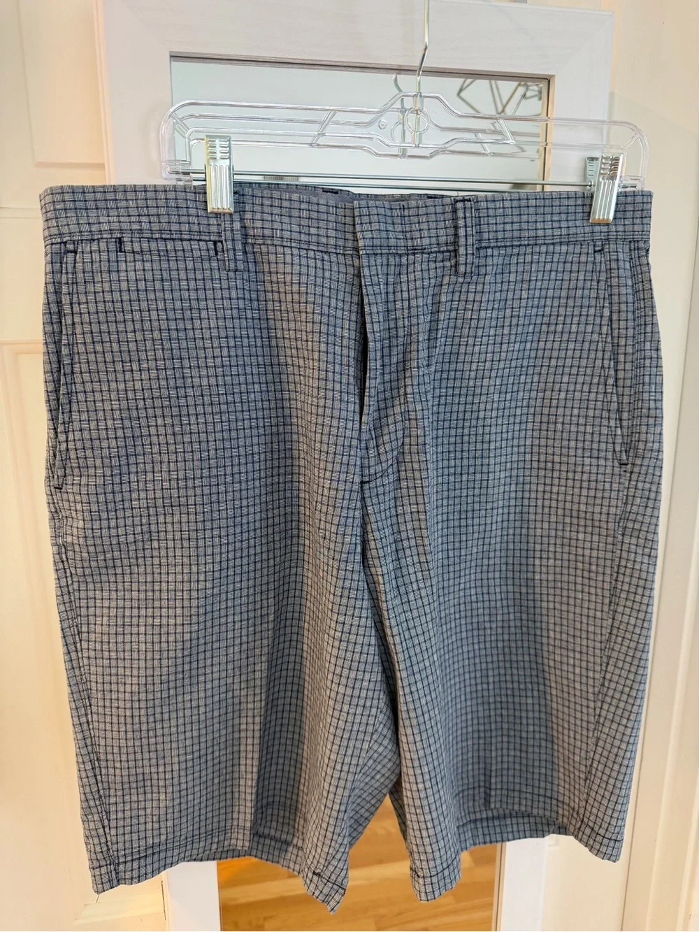 J Crew Men's Blue Basket Weave Patterned Performance Shorts